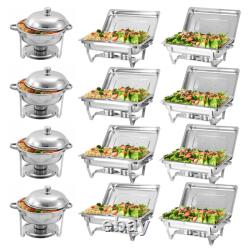 12 Pack Chafing Dish Set, Stainless Steel Food Warmer for Festival Party Wedding