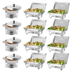 12 Pack Chafing Dish Set, Stainless Steel Food Warmer for Wedding Festival Party