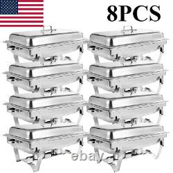 13.7 QT 8 Pack Stainless Steel Chafer Chafing Dish Sets Catering Food Warmer
