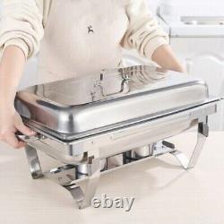 13.7 QT 8 Pack Stainless Steel Chafer Chafing Dish Sets Catering Food Warmer