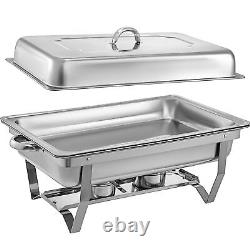 13.7 Qt 8 Pack Stainless Steel Chafer Chafing Dish Sets Bain Marie Food Warmer