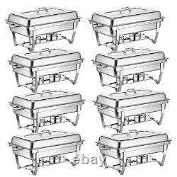 13.7 Qt Stainless Steel Chafer Chafing Dish Sets Bain Marie Food Warmer 8 Pack