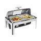 14.26QT Buffet Chafing Dish Set Stainless Steel Chafer Roll Top Food Warmer NEW