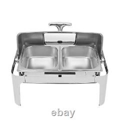 14.26QT Chafer Buffet Chafing Dish Set Roll Top Food Warmer Stainless Steel