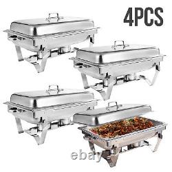 1/4 Pack 8 QT Stainless Steel Chafer Chafing Dish Sets Catering Food Warmer