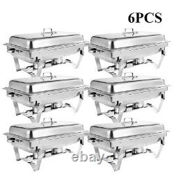 1-8PCS 9.5 Quart Stainless Steel Chafing Dish Buffet Trays Chafer Food Warmer US