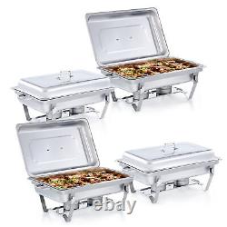 2-8 Pack Chafing Dish 9.5&5.3Q Stainless Bain Marie Buffet Chafers Food Warmer