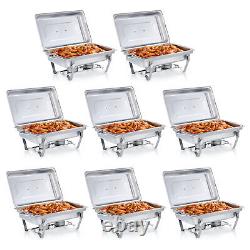 2-8 Pack Chafing Dish 9.5&5.3Q Stainless Bain Marie Buffet Chafers Food Warmer