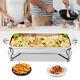 2.9L Silver Rectangular Stainless Steel Tray Buffet Set Chafing Dish Food Warmer