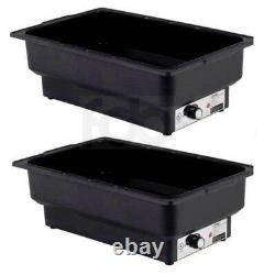 2 PACK Electric Fuel Chafer Chafing Dish Steam Full Food Water Pan Table Warmer