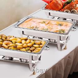 2 Pack 9.5QT Chafing Dish with Full Size Food Pans, Stainless Steel Chafer Compl