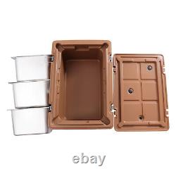 3 Pans Commercial Insulated Food Pan Carrier Box Catering Hot Cold Chafing Dish