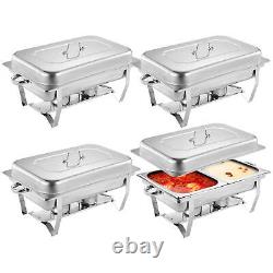 4PCS 8QT Chafing Dish Buffet Set, Stainless Steel Food Warmer Set for Parties