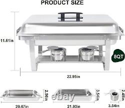 4PCS 8QT Chafing Dish Food Warmer Stainless Steel Buffet Chafer WithFoldable Leg