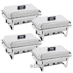 4PCS 8QT Chafing Dish High Grade Stainless Steel Chafer Complete Food Wamer