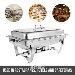 4PCS 9.5QT Chafing Dish Food Warmer Stainless Steel Buffet Chafer WithFoldable Leg