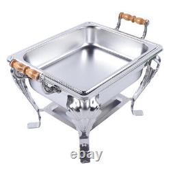 4PCS Chafing Dish Food Container Stainless Half Chafing Dish Size Buffet Caterin