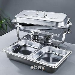 4PCS Food Trays Chafing Dish Set 8 QT Food Warmer Stainless Steel Buffet Server
