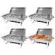 4PCS New Stainless Steel Triple grid Chafing Dish Buffet Set 8L Food Warmer Tray