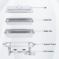 4PCS Stainless Steel Chafing Dish Set 13.7QT Food Warmer Catering Chafer