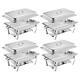 4Pcs Chafing Dish Buffet Set, 8QT Stainless Steel Chafer, Catering Food Warmer Set