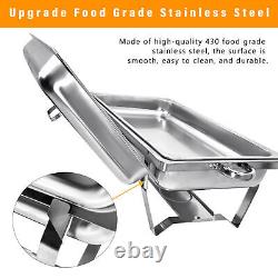 4 Catering Stainless Steel Chafer Chafing Dish Sets 8 QT Food Warmer Party Home