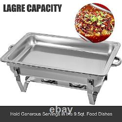 4 PK Catering Stainless Steel Chafer Chafing Dish Sets 8QT Party Pack Full Size