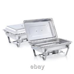 4 Pack 13.7 qt Stainless Steel Chafer Chafing Dish Sets Bain Marie Food Warmer