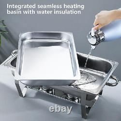 4 Pack 8 QT Stainless Steel Chafer Chafing Dish Sets Bain Marie Food Warmer