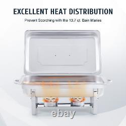 4 Pack 9.5qt Stainless Steel Chafer Chafing Dish Sets Bain Marie Food Warmer