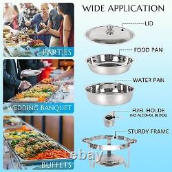 4 Pack Chafing Dish 5 QT Food Warmer Stainless Steel Buffet Set Catering Chafer