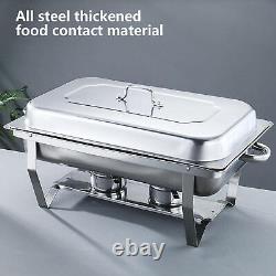 4 Pack Chafing Dish 8 QT Food Warmer Stainless Steel Buffet Set Buffet Serving