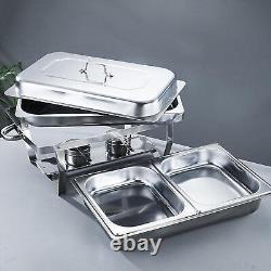 4 Pack Chafing Dish 8 QT Food Warmer Stainless Steel Buffet Set Buffet Serving