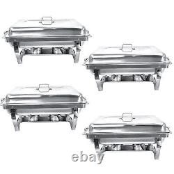 4 Pack Chafing Dish Buffet Set 8QT Food Warmer, for Parties Buffets