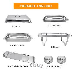 4 Pack Chafing Dish Buffet Set 8QT Food Warmer for Parties Buffets