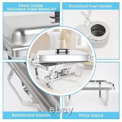 4 Pack Chafing Dish Food Warmer Stainless Steel Buffet Set Catering Chafer 8 QT