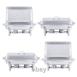4 Packs 13.7QT Stainless Steel Chafer Chafing Dish Sets Bain Marie Food Warmer