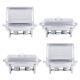 4 Packs 13.7QT Stainless Steel Chafer Chafing Dish Sets Bain Marie Food Warmer