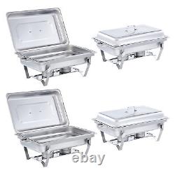 4 Packs 13.7 QT Stainless Steel Chafer Chafing Dish Sets Bain Marie Food Warmer