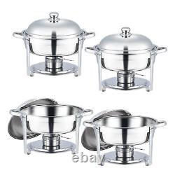 4 Packs 5.3qt Stainless Steel Chafer Chafing Dish Sets Bain Marie Food Warmer