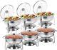 4 QT Round Chafing Dish Buffet Set Chafing Dishes Food Warmer Parties Weddings