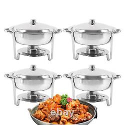 4x 5QT Chafing Dish Food Warmer Stainless Steel Buffet Chafer WithCover New