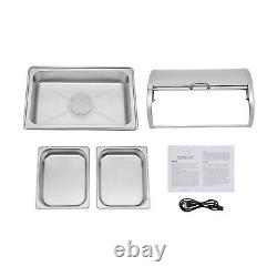 600W 9L Electric Chafing Dish Buffet Catering Server Stainless Steel Food Warmer