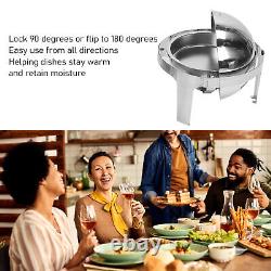 6L Stainless Steel Roll Top Chafing Dish Food Warmer withLid Party Buffet Catering