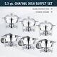 6PCS Set Stainless Steel Chafing Dish Bains Marie Food Warmer 5.3QT