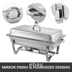 6PK Catering Stainless Steel Chafing Dish Sets 9.5Q Full Size Buffet Food Warmer