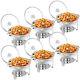 6 PCS Chafing Dish Buffet Set Food Warmer 5 Qt Stainless Steel with Glass Lid