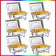6 Pack 13.7Qt Stainless Steel Chafer Chafing Dish Sets Bain Marie Food Warmer
