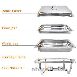 6 Pack 8 Qt Stainless Steel Chafer Chafing Dish Sets Bain Marie Food Warmer