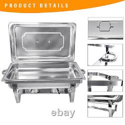 6 Pack 8 Qt Stainless Steel Chafer Chafing Dish Sets Bain Marie Food Warmer